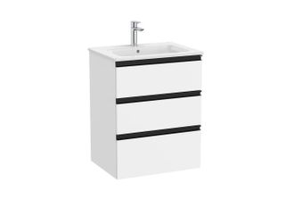 Roca Conjunto Mueble The Gap 600x460 2 Cajones Blanco Mate