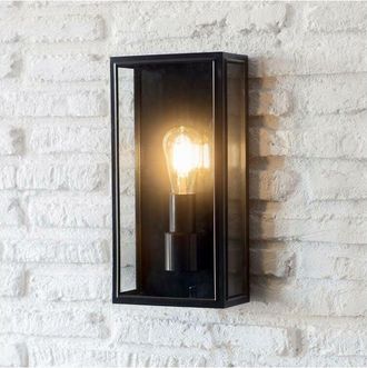Garden Trading Belgrave Tall Wall Light Lantern Porch Door Mains Black Steel
