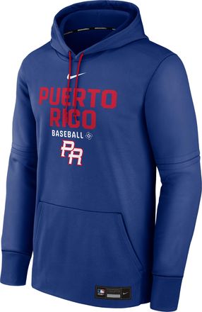 Nike Mens Puerto Rico National Baseball Team 2026 World Baseball Classic Authentic Collection Nike Therma Pullover Hoodie in Blue | NAC3199NWBR-ABV