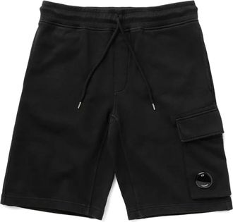 C.P. Company Stijlvolle Logo Shorts voor Mannen - Heren - Korte Broeken - Zwart - XL - Katoen - Korte Broeken