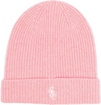 Sporty & Rich logo-embroidered cashmere beanie - women - Cashmere - One Size - Pink