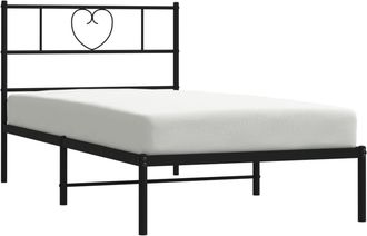 vidaXL Estructura Cama Sin Colch&oacute;n Con Cabecero Metal Negro 75x190 Cm Vidaxl