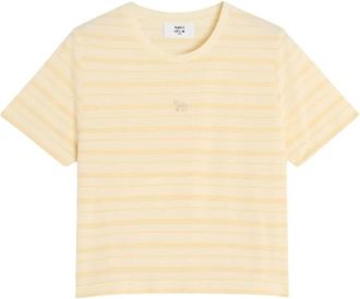 Maison Kitsun&eacute; T-Shirts, female, Beige, Size: M Striped Baby Tee-Shirt