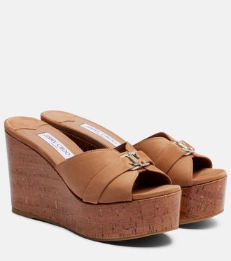 Jimmy Choo London Mules Leda in suede con zeppa