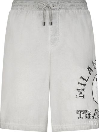 Dolce & Gabbana graphic-print knee-length swim shorts - men - Polyamide/Polyamide/Spandex/Elastane/Spandex/Elastane - 6 - Grey