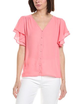 CeCe by Cynthia Steffe Cece Double Flutter Shirred Shoulder Blouse