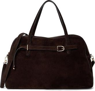 Madewell Suede Lg Belted Satchel Shoulder Womens Handbags Dark Carob, Leather