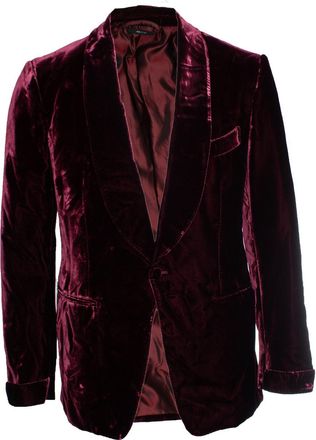 Tom Ford Velvet shelton blazer in burgundy