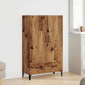 Berkfield Home Highboard Old Wood 70x31x115 cm Engineered Wood in Brown | Size: 70 x 31 x 115 cm