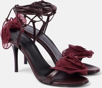 Magda Butrym 90 floral-appliqué leather sandals