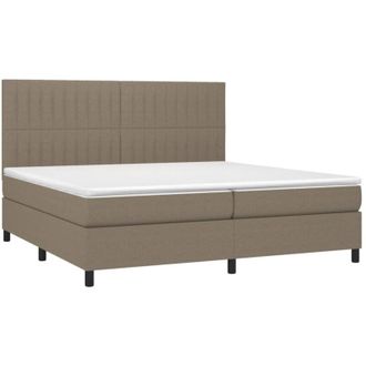 vidaXL Vidaxl - Cama Box Spring Con Colch&oacute;n Tela Gris Taupe 200x200 Cm