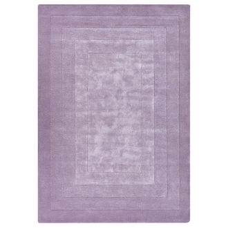 Beliani Alfombra Moderna De Viscosa Y Lana Hecha A Mano Dise&ntilde;o Liso 160 X 230 Cm Violeta Kappar