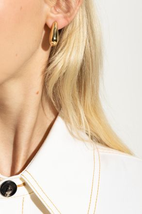 Bottega Veneta Geometric Fin-shaped Earrings, Womens, Gold