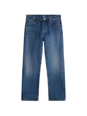 Polo Ralph Lauren Medium Blue Vintage Wash Five-Pocket Straight-Leg Jeans