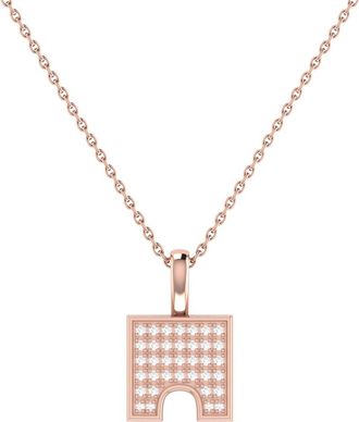 LuvMyJewelry City Arches Diamond Pendant Necklace in 14Kt Rose Gold Vermeil at Nordstrom Rack