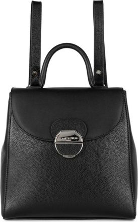 Lancaster Flap Rugzak met Metalen Sluiting - Dames - Rugzakken - Zwart - ONE Size - Leer - Tassen