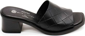 Eric Michael Womens Vicky Slip-On Leather Heels In Black