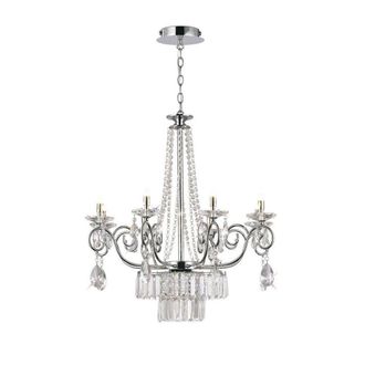 Netlighting Eden Ceiling Pendant Chandelier 8 Light G9 Polished Chrome Crystal in Silver
