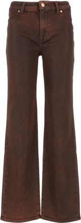 7 For All Mankind Calie Straight-cut Jeans - Dames - Loose Fit Jeans - Bruin - W28 - Jeans