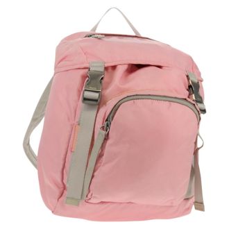 Prada Double Buckle Tessuto Pink Nylon Backpack Bag (Pre-Owned)
