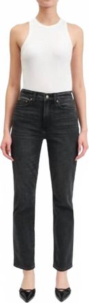 Daze Smarty Pants High Waist Ankle Slim Straight Leg Jeans In Last Night