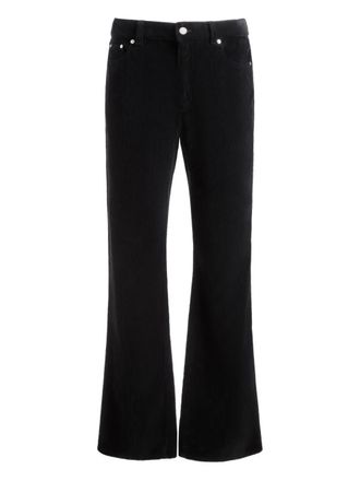 Bally corduroy trousers - men - Cotton/Bovine Split Leather - 54 - Black