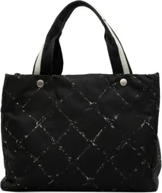 Chanel Pre-owned Tote Bags, female, Black, Size: ONE SIZE Pre-owned Nylon Tote