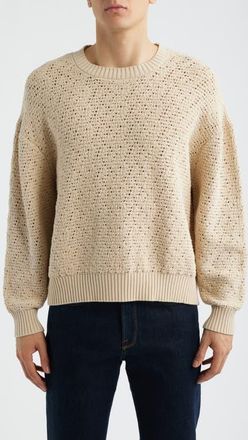 Frame Denim Open Stitch Cotton Sweater in Light Stone at Nordstrom, Size Xx-Large