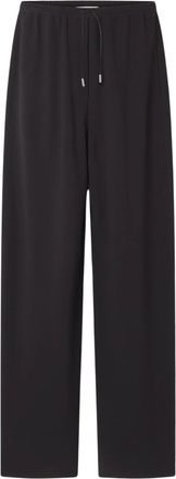 Lanvin Wide Leg Trousers With Elasticated Drawstring And Logo Accents