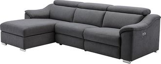 Vente-Unique Sof&aacute; rinconera relax de tela antracita PEDRERA - &Aacute;ngulo izquierdo