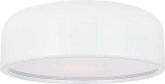 CWI Lighting Campton 3 Light Drum Shade Flush Mount With White Finish