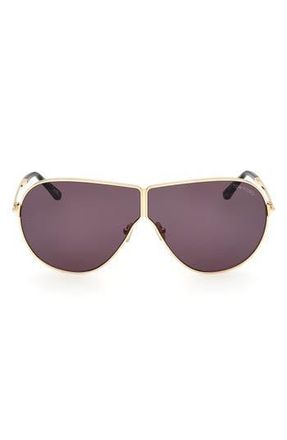 Tom Ford Keating 71mm Oversize Pilot Sunglasses in Shiny Deep Gold /Smoke at Nordstrom Rack