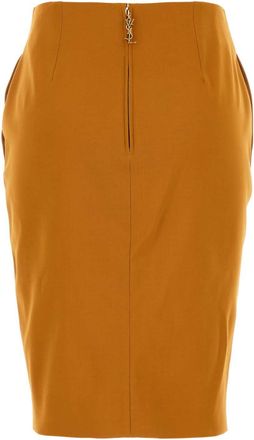 Saint Laurent Womens Version Skirt Orange Viscose Cupro Elastane