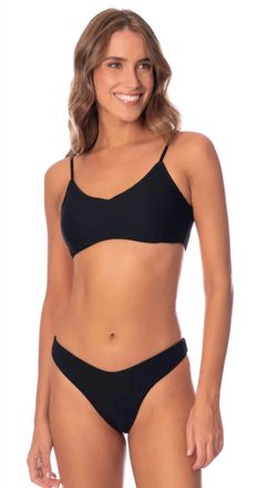 Maaji Praia Bikini Top In Jade Black