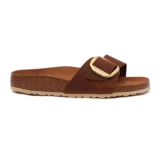 Birkenstock Sliders, female, Brown, Size: 10 US Madrid Big Buckle Narrow Fit