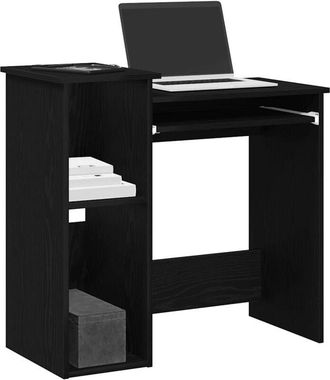 vidaXL Scrivania con Mensole Nera 84x40x78 cm in Legno Multistrato - Vidaxl