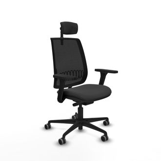 Piqueras y Crespo Silla De Oficina Piqueras Y Crespo Alares Negro Malla Y Cuero Sint&eacute;tico