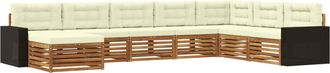 vidaXL Conjunto De Sof&aacute;s De Exterior 8 Uds. Natural Y Crema Vidaxl