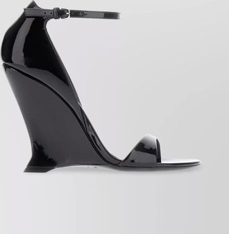 Ferragamo unique wedge sandals with sculptural heel