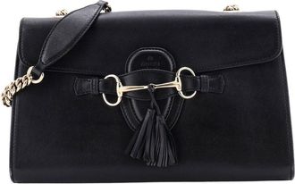 Gucci Black Leather Emily Chain Flap Bag Medium (Authentic Pre-Loved)