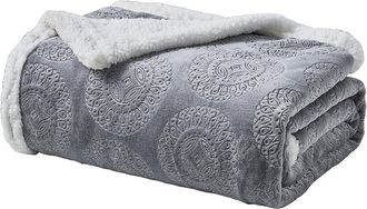 Luxury Home Ultra-Soft Caesar Embossed Sherpa Throw Blanket
