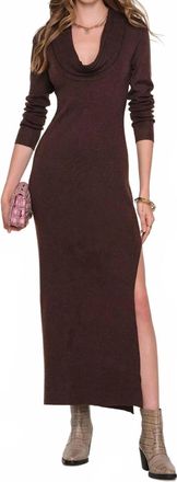Heartloom Ilya Dress With Side Slit In Brown