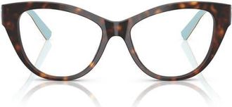 Tiffany & Co. 51mm Cat Eye Optical Glasses in Havana /Demo Lens at Nordstrom