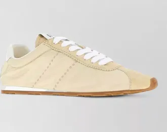 Miu Miu fabric and suede low-top sneakers