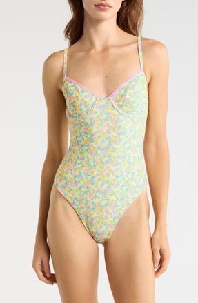 Kulani Kinis Ruffle Underwire One-Piece Swimsuit in Hula Honey at Nordstrom, Size X-Small