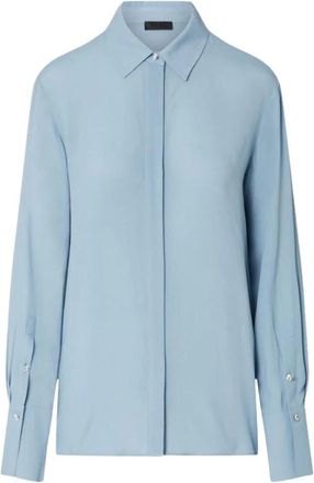 Liu Jo Camisa de Crep&eacute; de China - Blouses & Shirts - Mujer - Azul - XL