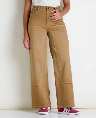Toad & Co Balsam Wide Leg Utility Pant In Honey Brown