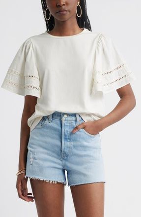 Treasure & Bond Mixed Media Top in Ivory Egret at Nordstrom, Size Xx-Small