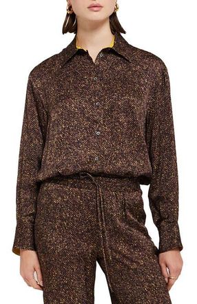 ottod'Ame Printed Viscose Shirt in Brown at Nordstrom, Size 48 It