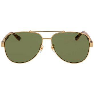 Gucci Green Pilot Mens Sunglasses GG0528S 009 63